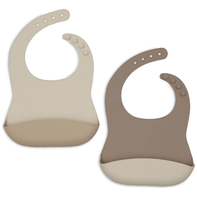 Lot de 2 bavoirs en silicone Natural Shades Jollein Produit 1