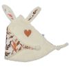 Doudou attache sucette Caramel forest lapin petit cœur (35 x 25 cm)  par BB & Co