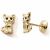 Variation Doré, noir du produit Boucles d'oreilles à vis Chat (or jaune 375°) de la marque Baby bijoux