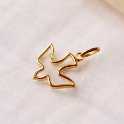 Pendentif Colombe (plaqué or)