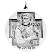 Médaille Saint Pierre (or blanc 750°)  par Becker