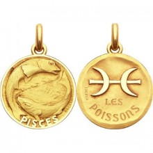 Médaille signe Poisson avec revers (or jaune 750°)  par Becker