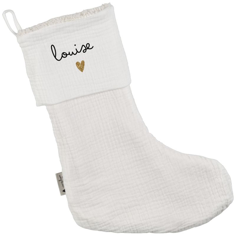 Chaussettes de Noël Gaze Ecru (personnalisable) Atelier Wagram Produit 1
