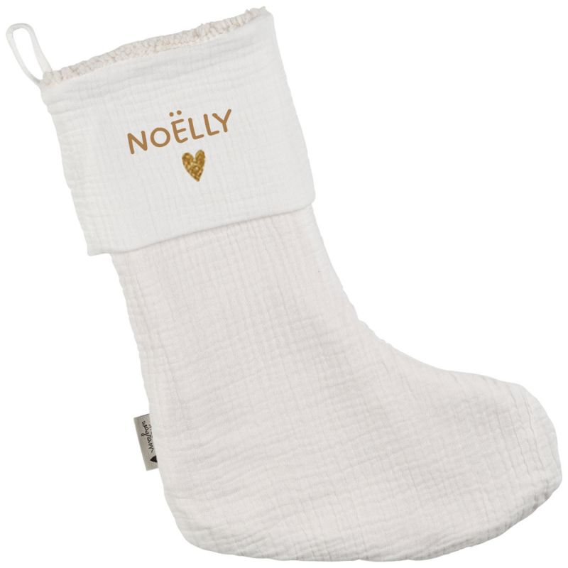 Chaussettes de Noël Gaze Ecru (personnalisable) Atelier Wagram Produit 3