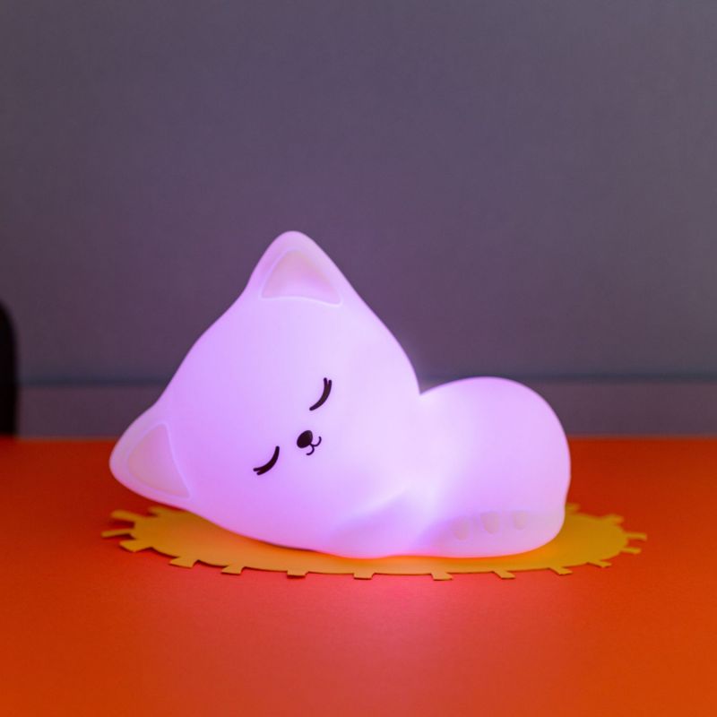 Veilleuse tactile en silicone Chat Stella avec télécommande Little L Ambiance 7