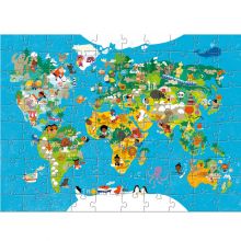 Puzzle Carte du monde (100 pièces)  par Haba