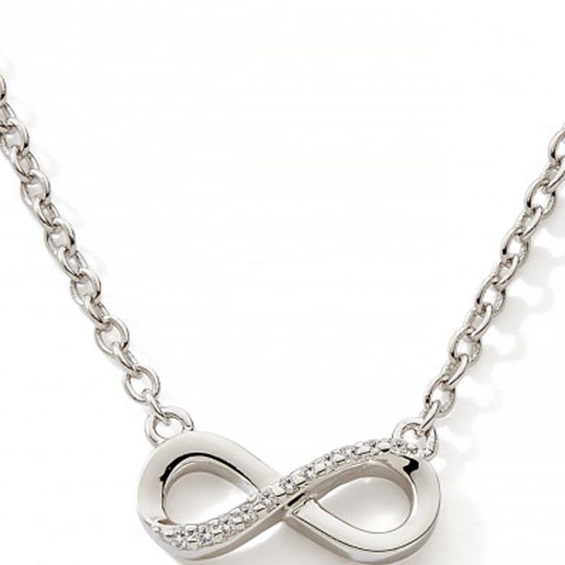 Collier Infini zirconium 42 + 3 cm (argent) Baby bijoux
