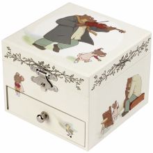 Boîte à bijoux musicale cube Ernest et Célestine  par Trousselier