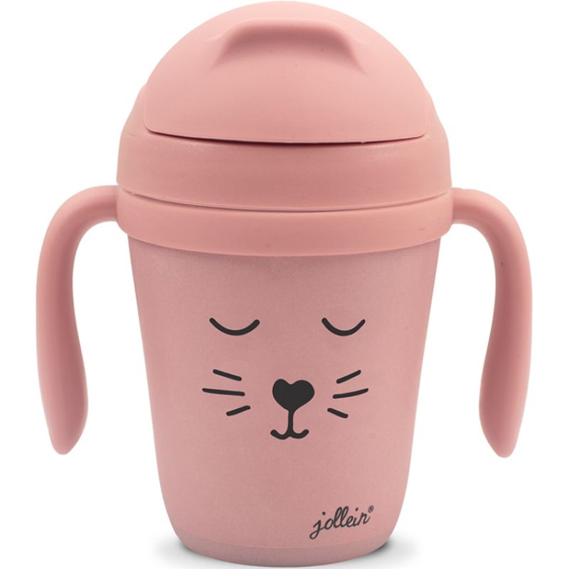 Tasse d'apprentissage en bambou Animal club rose Jollein