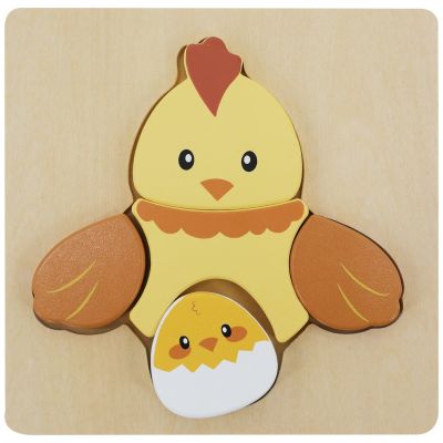 Puzzle en bois Poule (5 pièces)