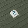 Couverture polaire en coton bio Pure Knit Leaf Green (75 x 100 cm)  par Jollein