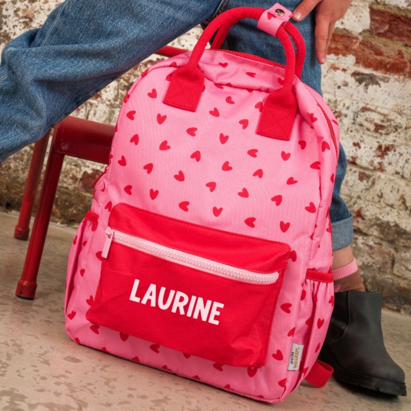 Sac à dos Coeurs Rouges personnalisable Atelier Wagram Ambiance 2