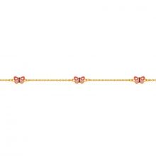 Bracelet 3 papillons roses (or jaune 750°)  par Berceau magique bijoux