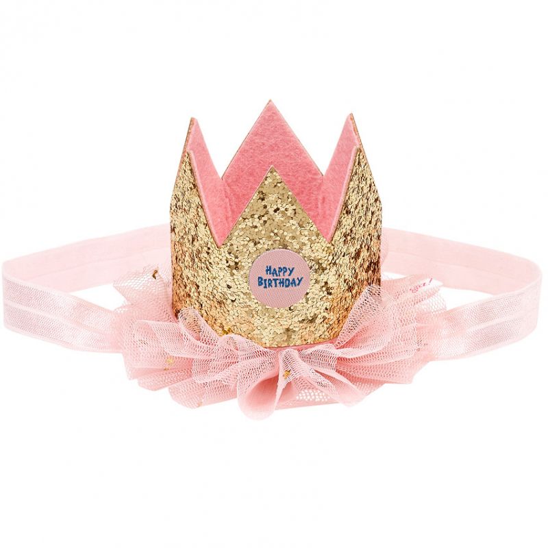 Bandeau couronne anniversaire dorée Souza For Kids