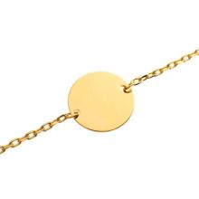 Bracelet empreinte gourmette chaîne simple 14 cm (or jaune 750°)   par Les Empreintes
