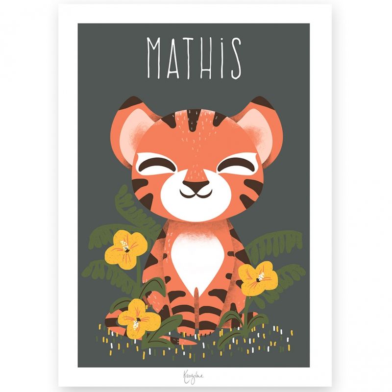 Carte A5 Les Animignons le tigre (personnalisable) Kanzilue
