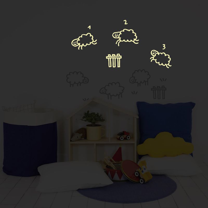 Stickers muraux phosphorescents Mouton Chispum