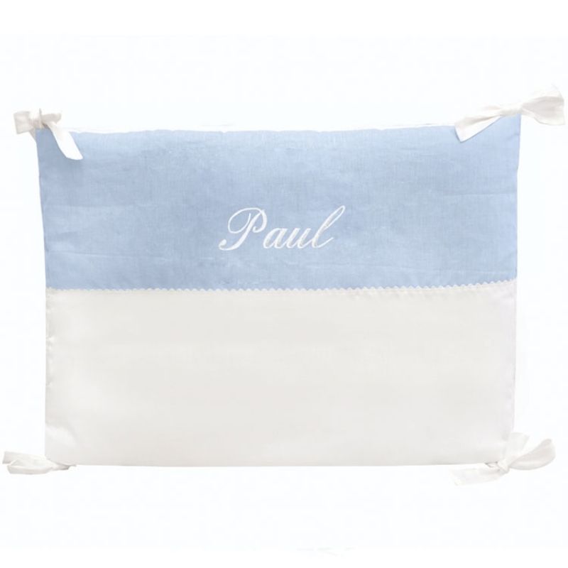 Tour de lit bleu personnalisable (pour lits 60 x 120 cm) ANVIE