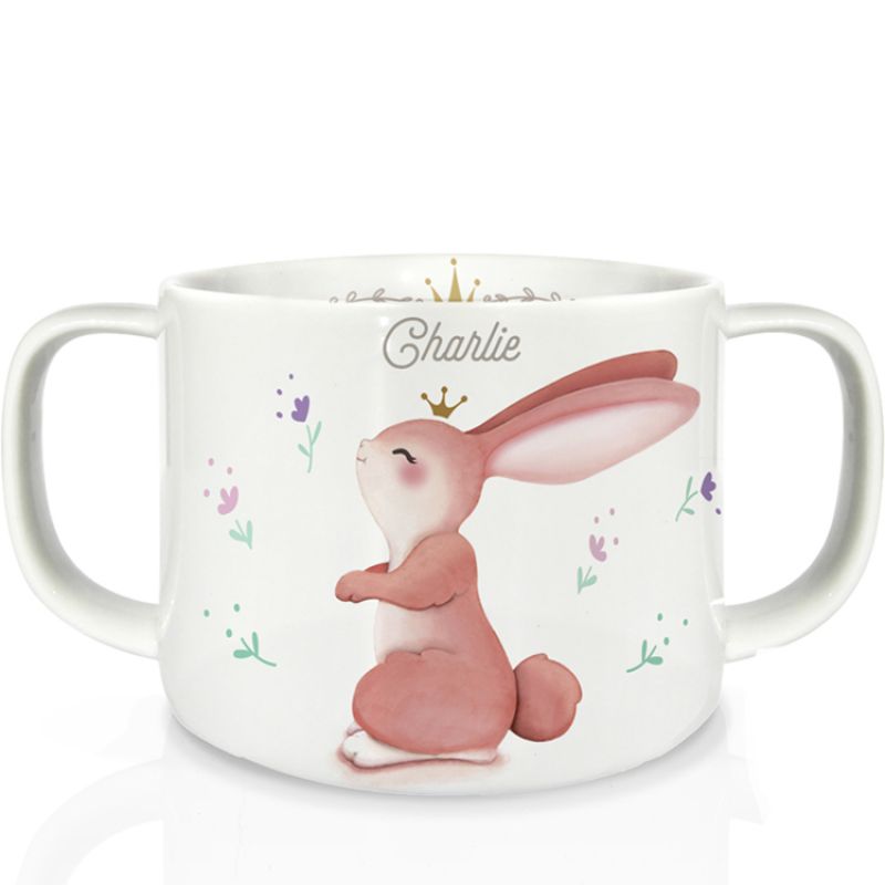 Tasse en porcelaine Lapin fleuri (personnalisable) Gaëlle Duval