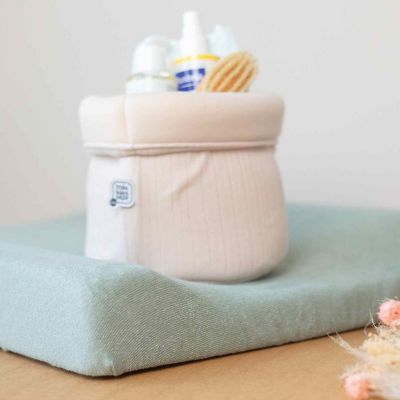 Lot de 2 housses de matelas à langer Ecru-Olive (70 x 50 cm)