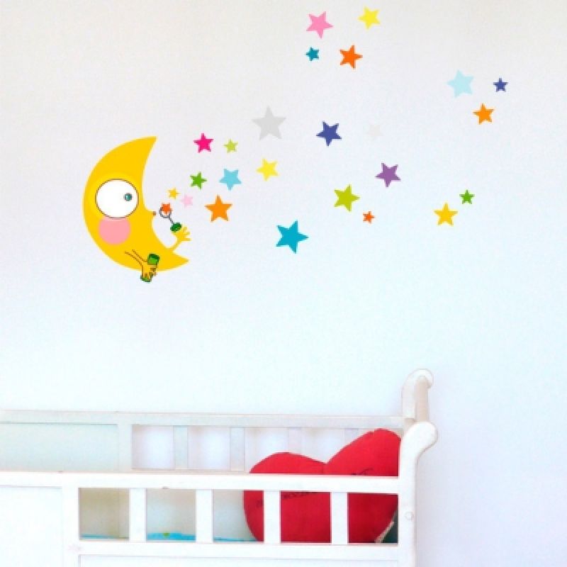 Stickers muraux Lune nuit étoilée Série-Golo