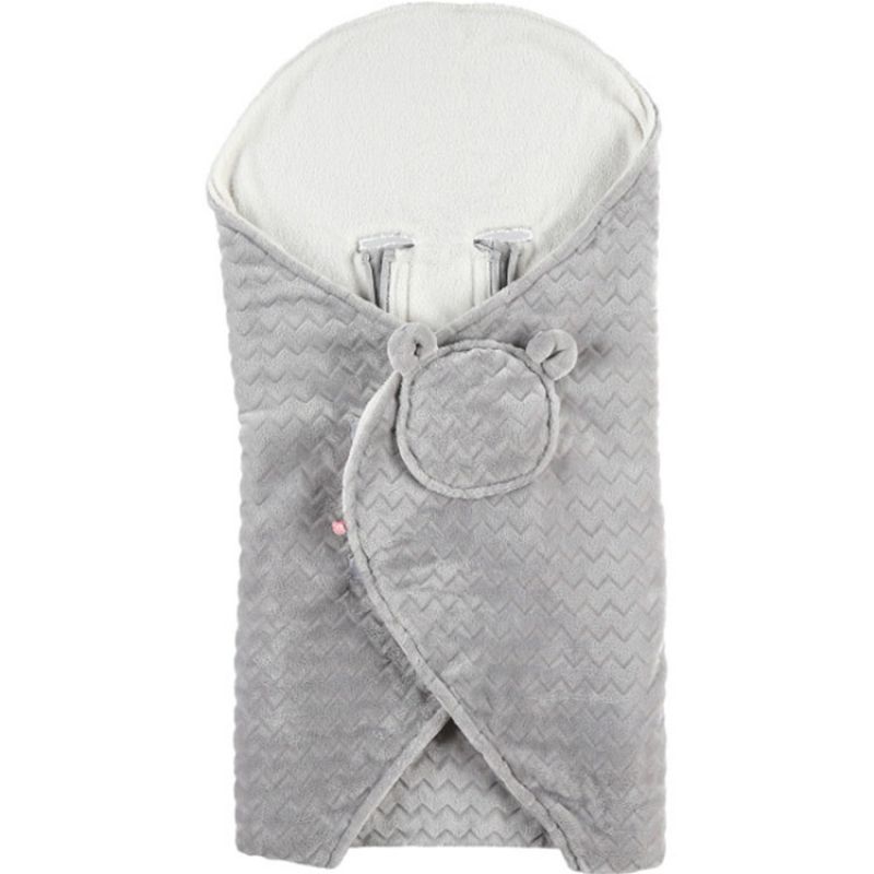 Couverture nomade Groloudoux Mix & Match gris clair (120 x 100 cm) Noukie's