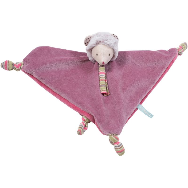 Doudou plat souris parme carré Les Pachats (23 x 23 cm) Moulin Roty