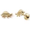Boucles d'oreilles à vis Tortue de terre (or jaune 375°) Baby bijoux Produit 1