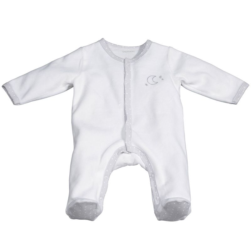Pyjama chaud blanc lune Céleste (Naissance) Sauthon