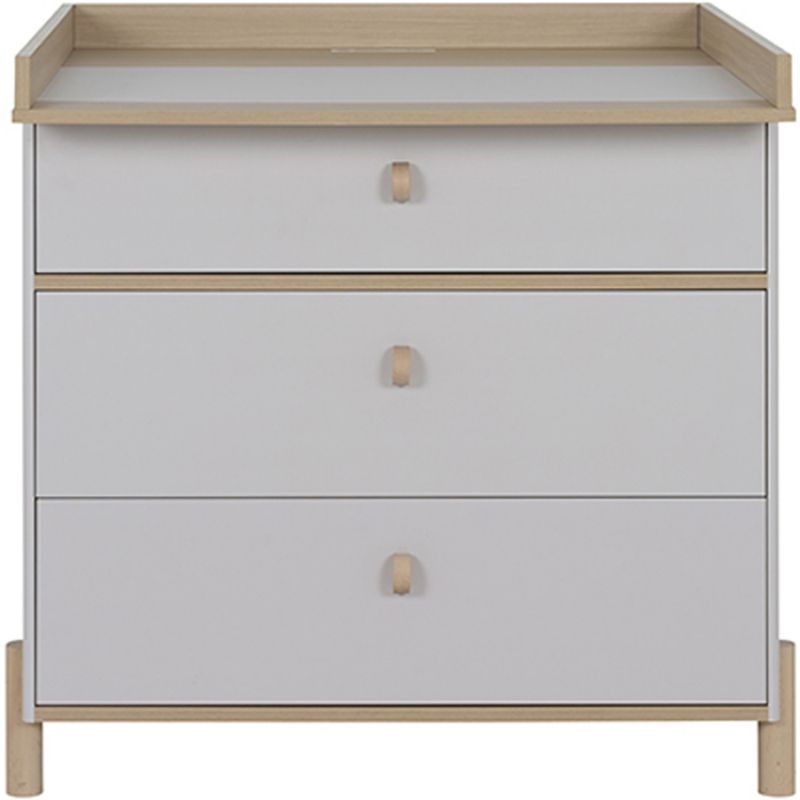 Commode à langer 3 tiroirs gris clair sablé Eliott Galipette