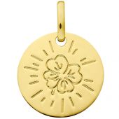 Médaille Trèfle personnalisable (or jaune 18 carats)