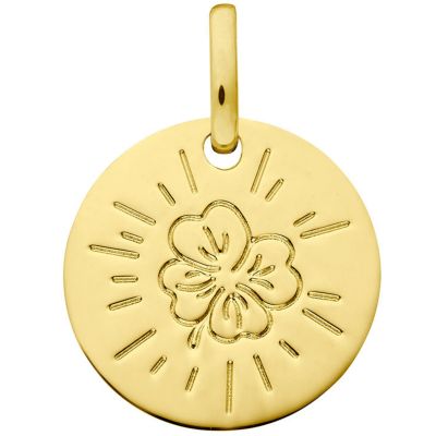 Médaille Trèfle personnalisable (or jaune 18 carats) Maison Augis