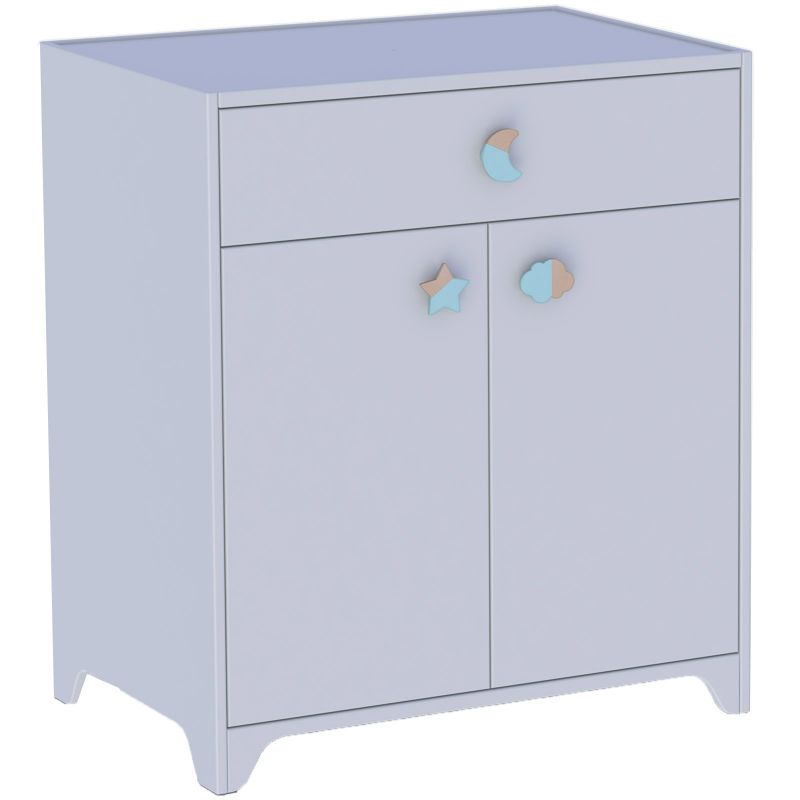 Commode à langer Lou Lune (poignées personnalisables) Théo