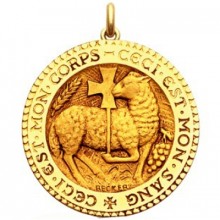 Médaille Agneau Mystique  (or jaune 750°)  par Becker