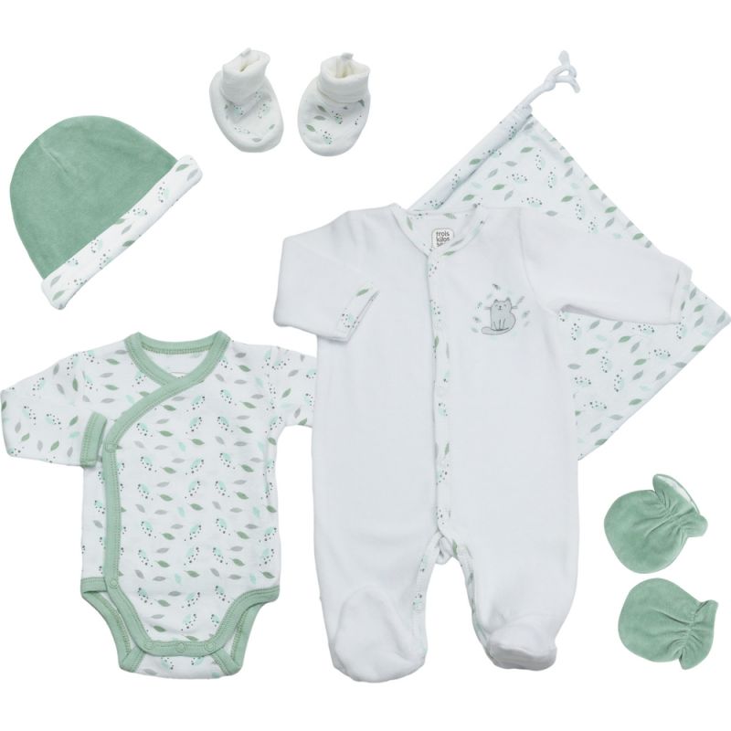 Coffret de naissance Chat 6 pièces (1 mois) Trois Kilos Sept