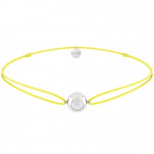 Bracelet cordon jaune Mini bola Joy (argent 925°)  par Ilado Paris