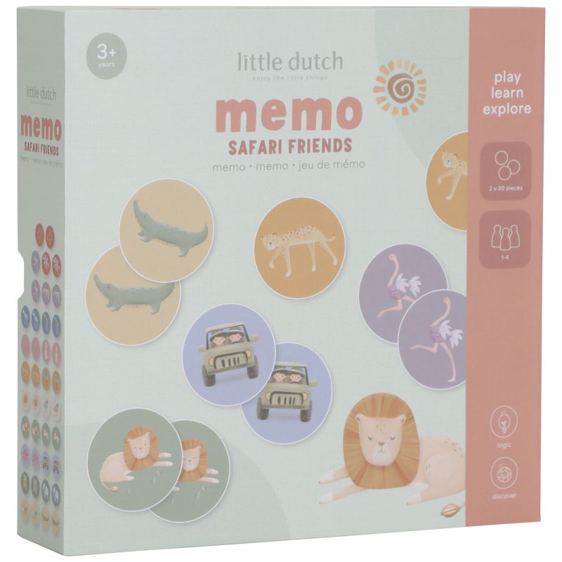 Jeu de mémo en carton Safari friends Little Dutch Packaging 1