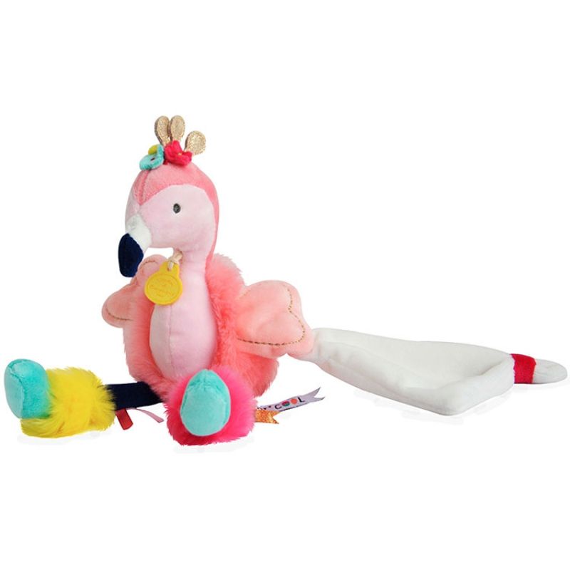 Coffret doudou mouchoir Tropi'cool Flamant rose (25 cm) Doudou et Compagnie