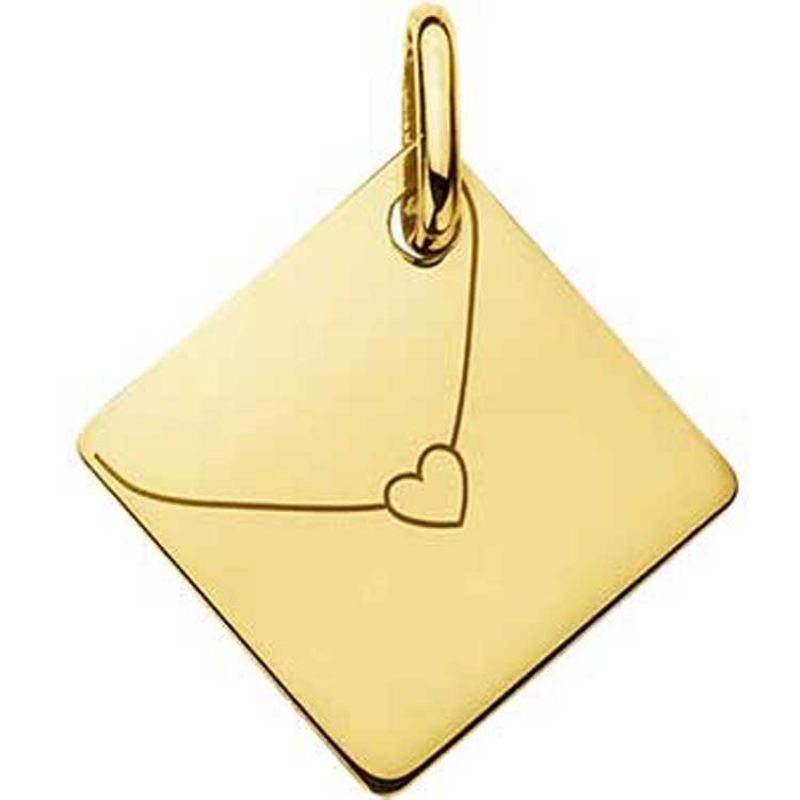 Pendentif Enveloppe coeur (or jaune 750°) Maison Augis