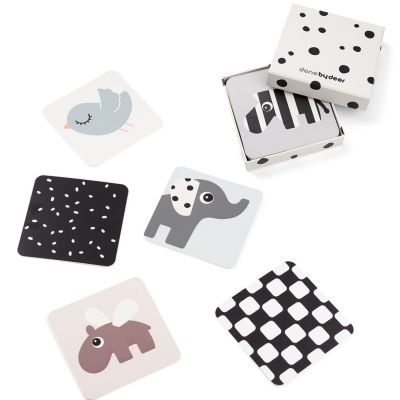 Lot de 10 cartes aux motifs contrastés Deer friends