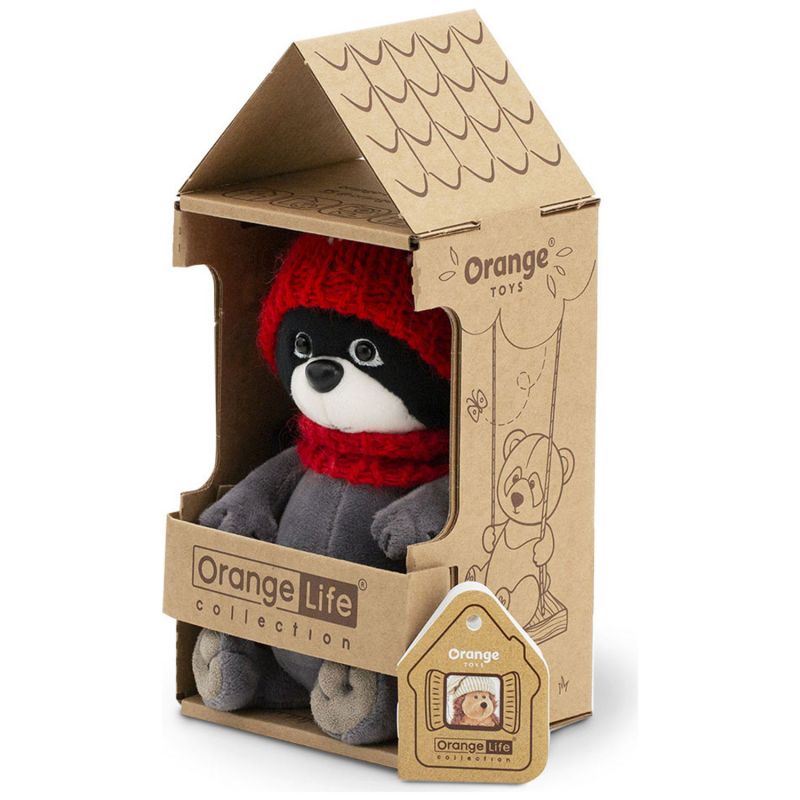 Raton laveur avec bonnet rouge Daisy (15 cm assis) Orange Toys Packaging 5