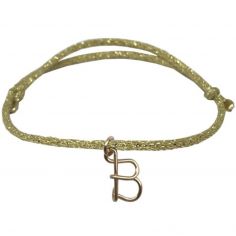 Bracelet cordon paillette Majuscule goldfilled jaune (personnalisable) - Padam Padam