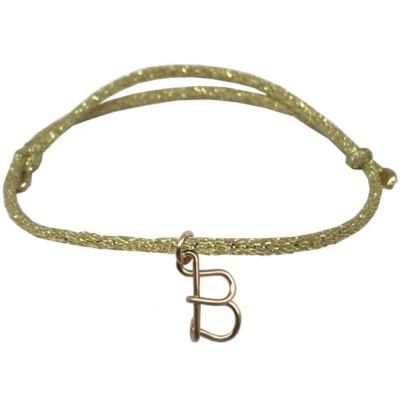 bracelet cordon paillette majuscule goldfilled jaune (personnalisable)