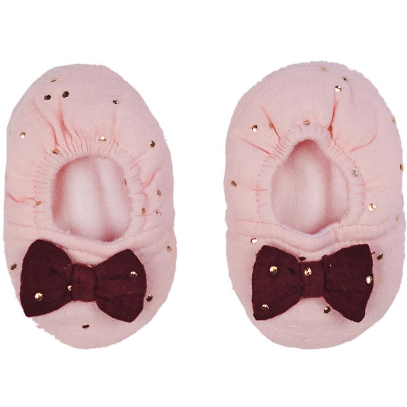 Chaussons de naissance rose et prune BB & Co
