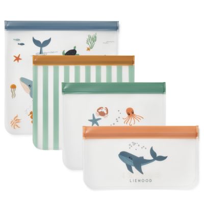 Lot de 4 sachets réutilisables Clive Sea Creature  par Liewood