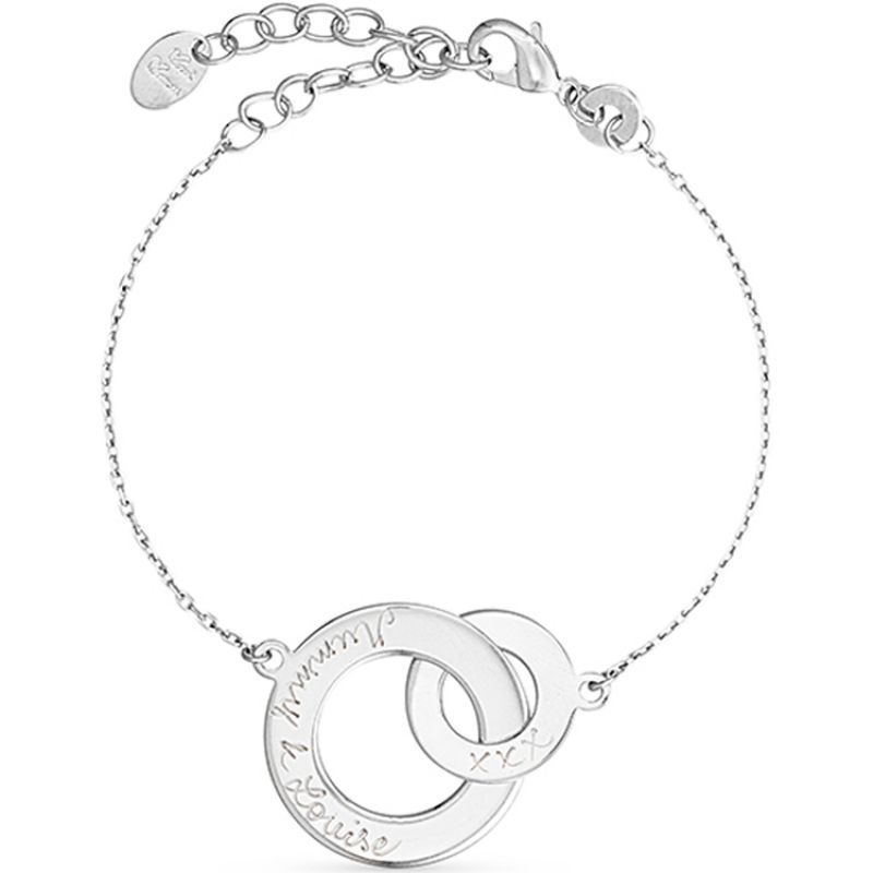 Bracelet Anneaux entrelacés personnalisable (argent 925°) Merci Maman