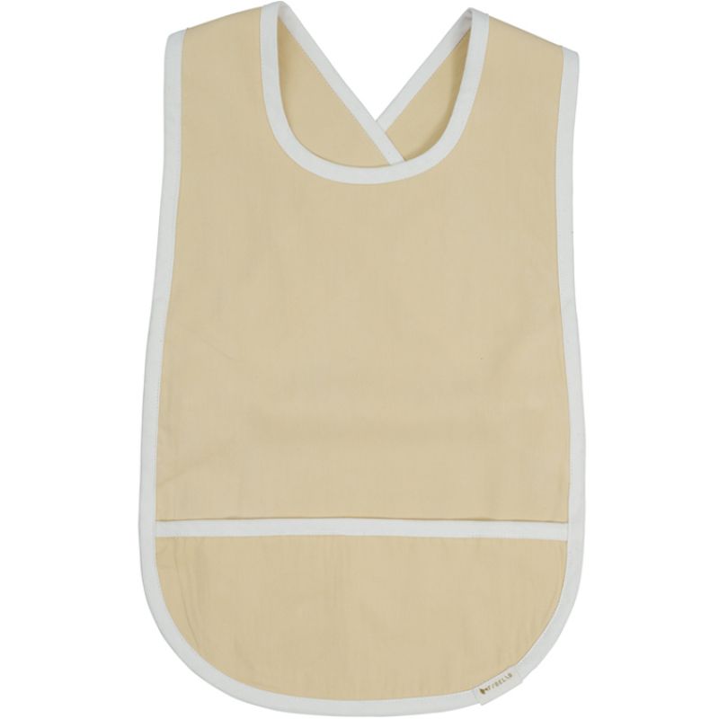 Bavoir à poche jaune pâle Fabelab