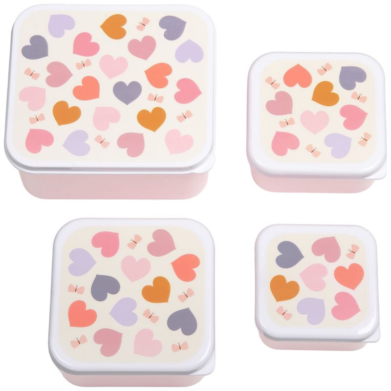 Lot de 4 boîtes à goûter Cœurs - Reconditionné A Little Lovely Company Produit 3