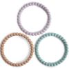 Lot de 3 bracelets de dentition Pearl Lilac/Cyan/Soft peach  par Mushie