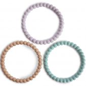 Lot de 3 bracelets de dentition Pearl Lilac/Cyan/Soft peach